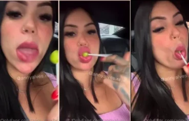 Garota safada chupando pirulito com muito tesão