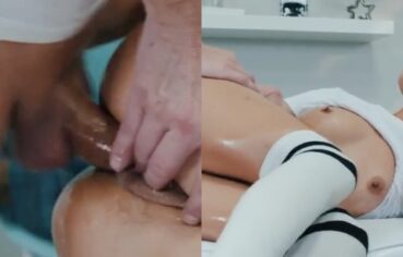 Gata mamando gostoso o pau do massagista