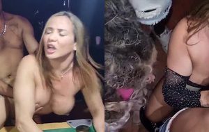 Bianca Naldy, a coroa mais safada, fode gostoso na mesa de sinuca durante festa quente
