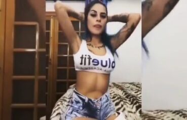 Tati Zaqui rebolando gostoso no quadradinho e mostrando a buceta molhada