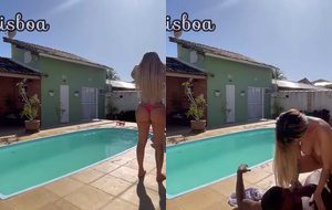 Melissa Lisboa cavalgando o piscineiro negão com tesão e gemidos altos