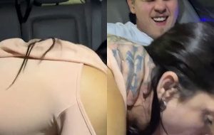 Novinho rico convida a amiga para um boquete ardente no carro